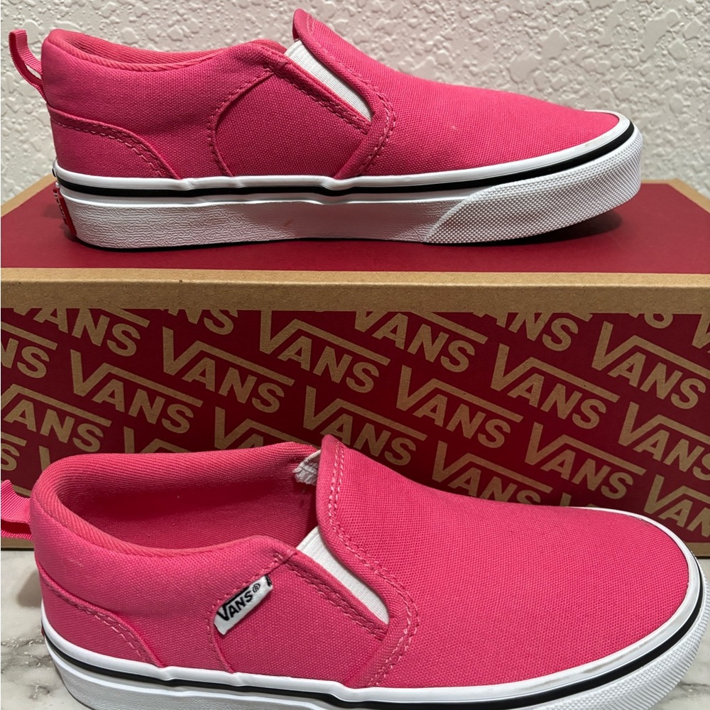 Vans Fuchsia Slip-On Sneakers  Size 1 (missy )